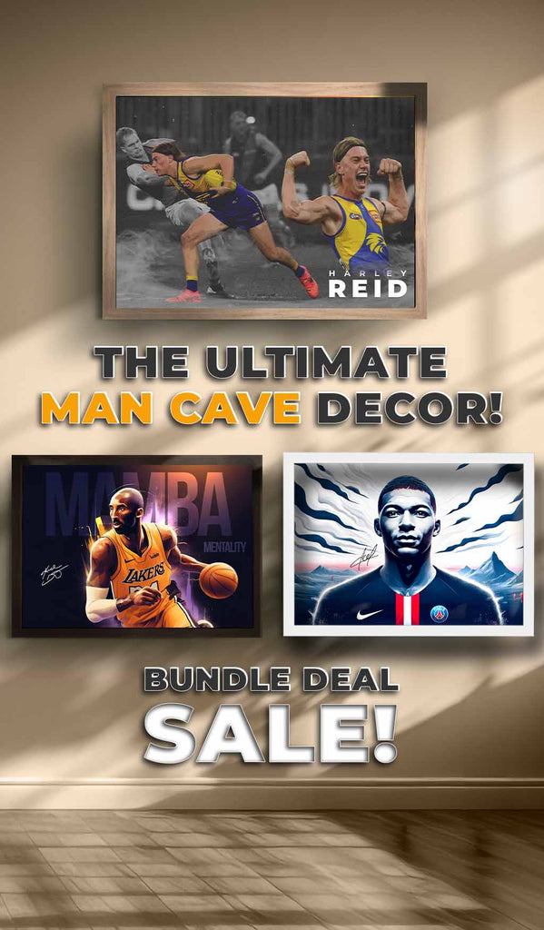 Sports Cave: The Ultimate Man Cave Decor, Bundle Deals Available.