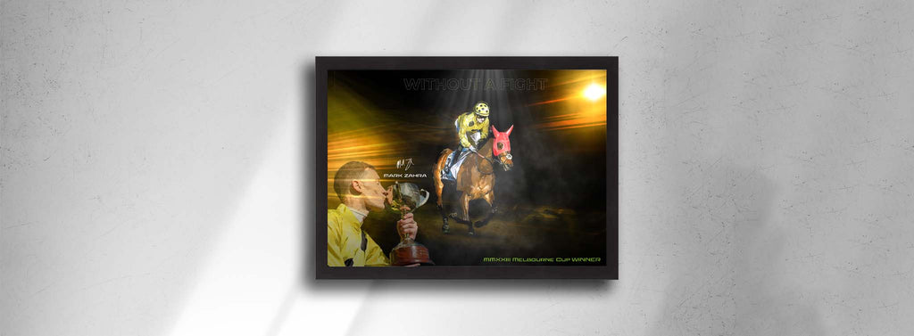 Without a fight winning the Melbourne Cup framed forever memorabilia! 