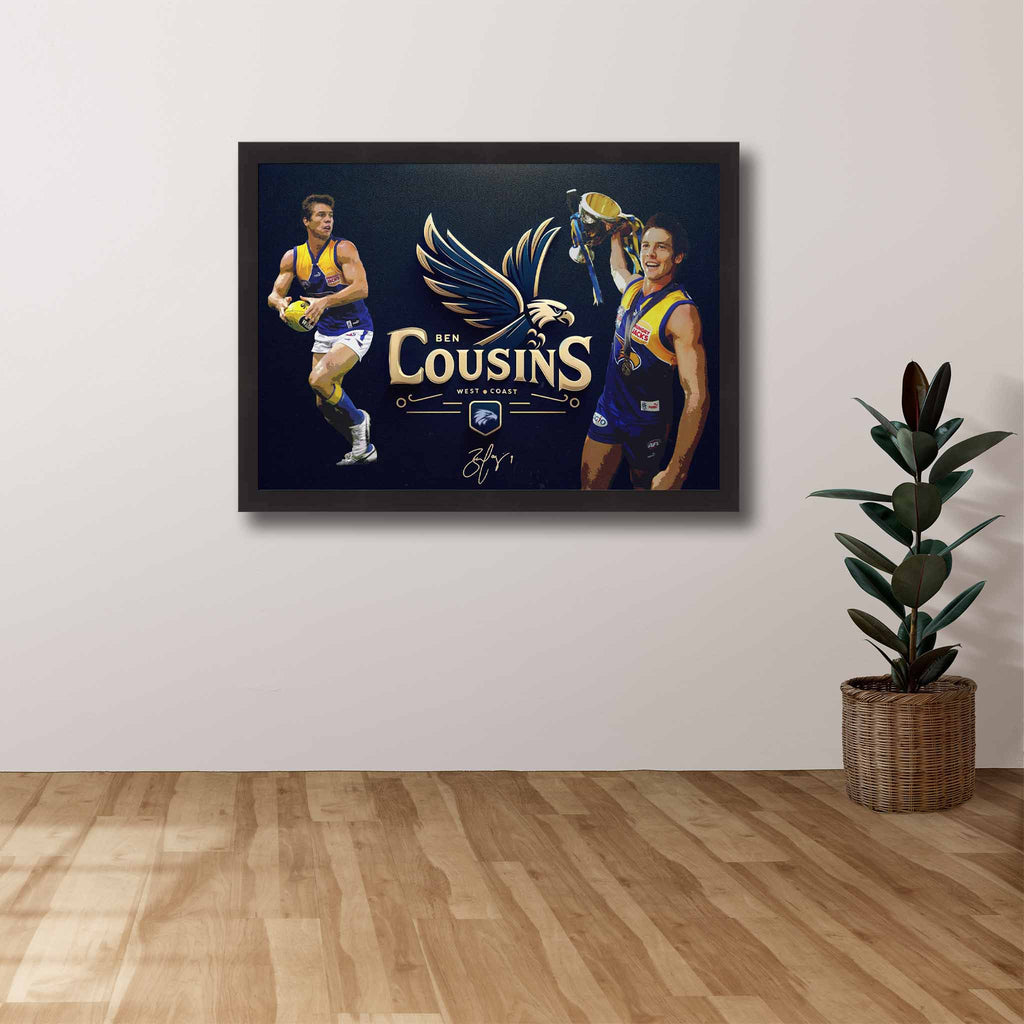 West Coast Eagles fans household with a framed print of Ben Cousins.