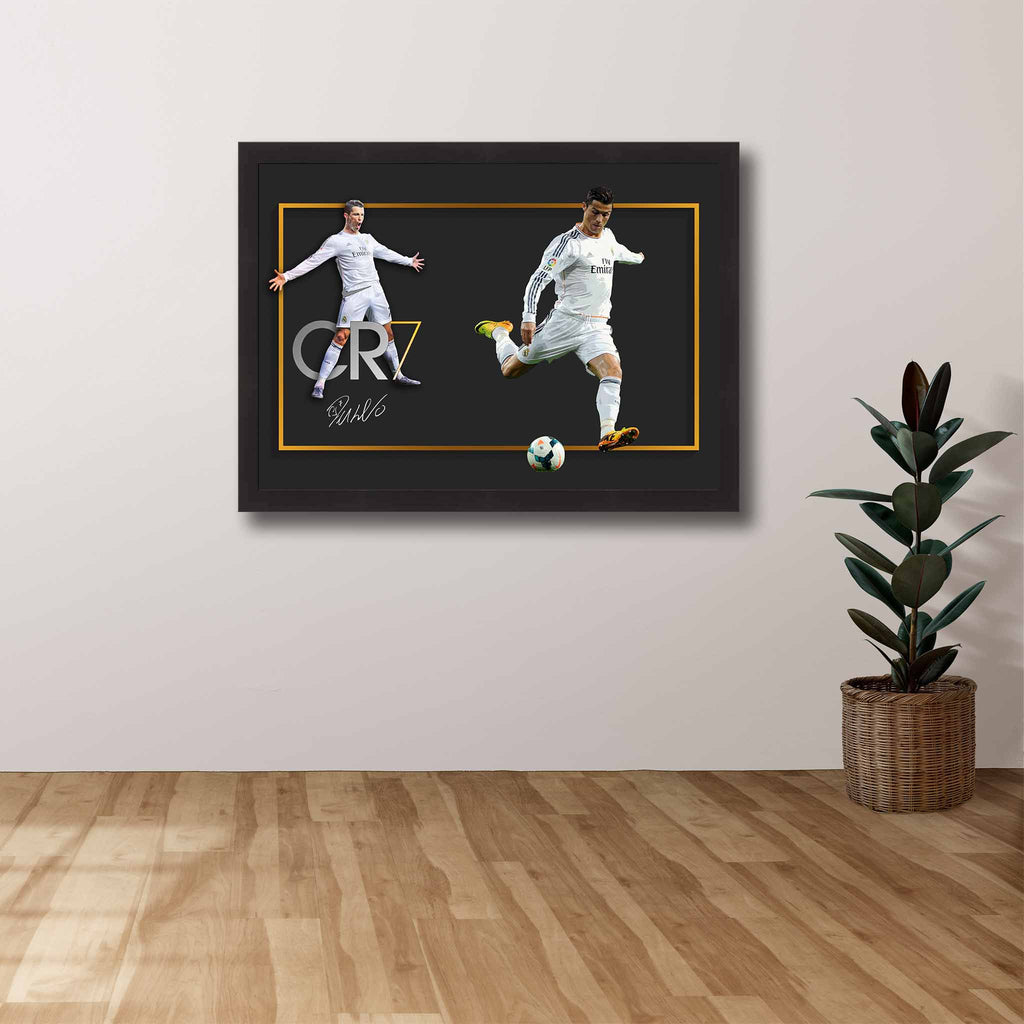 CR7 Framed Signed Print by Cristiano Ronaldo.