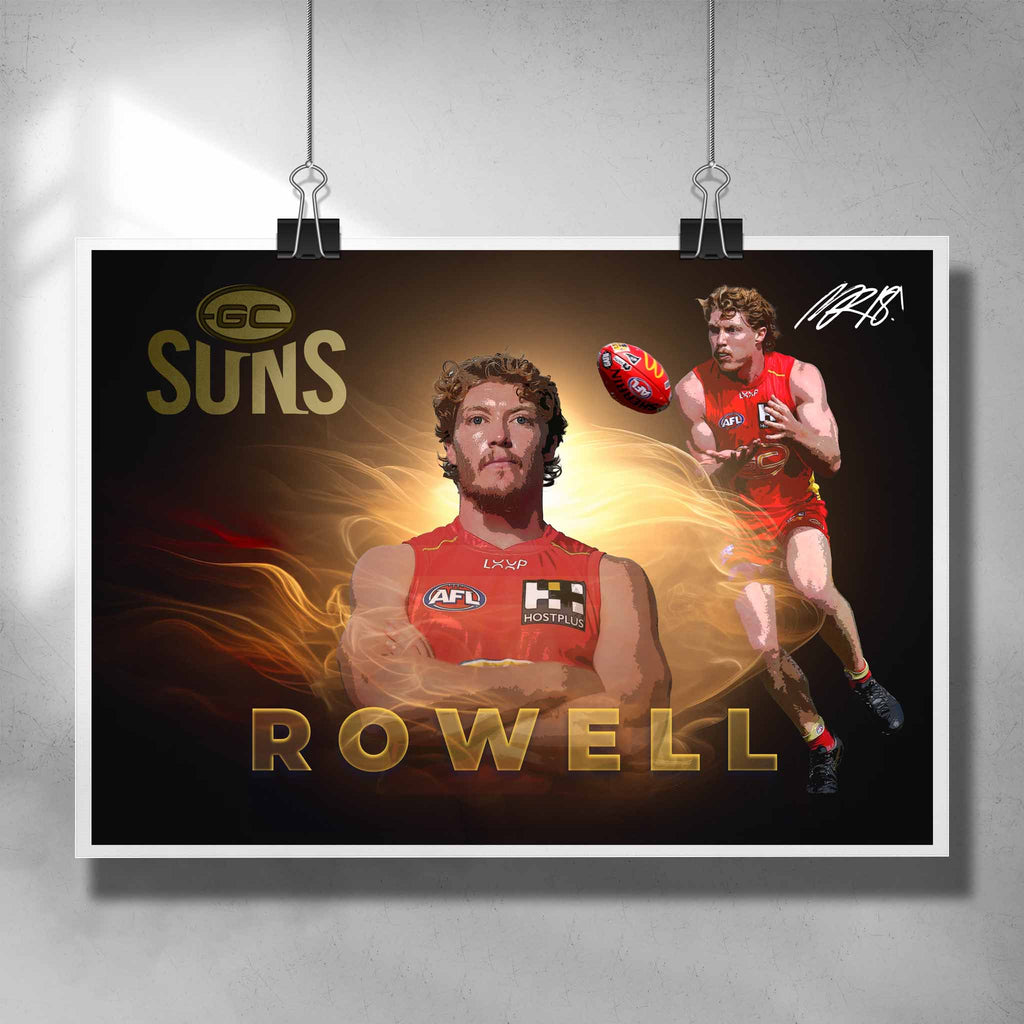 AFL Poster by Sports Cave, featuring Matt Rowell from the Gold Coast Suns.