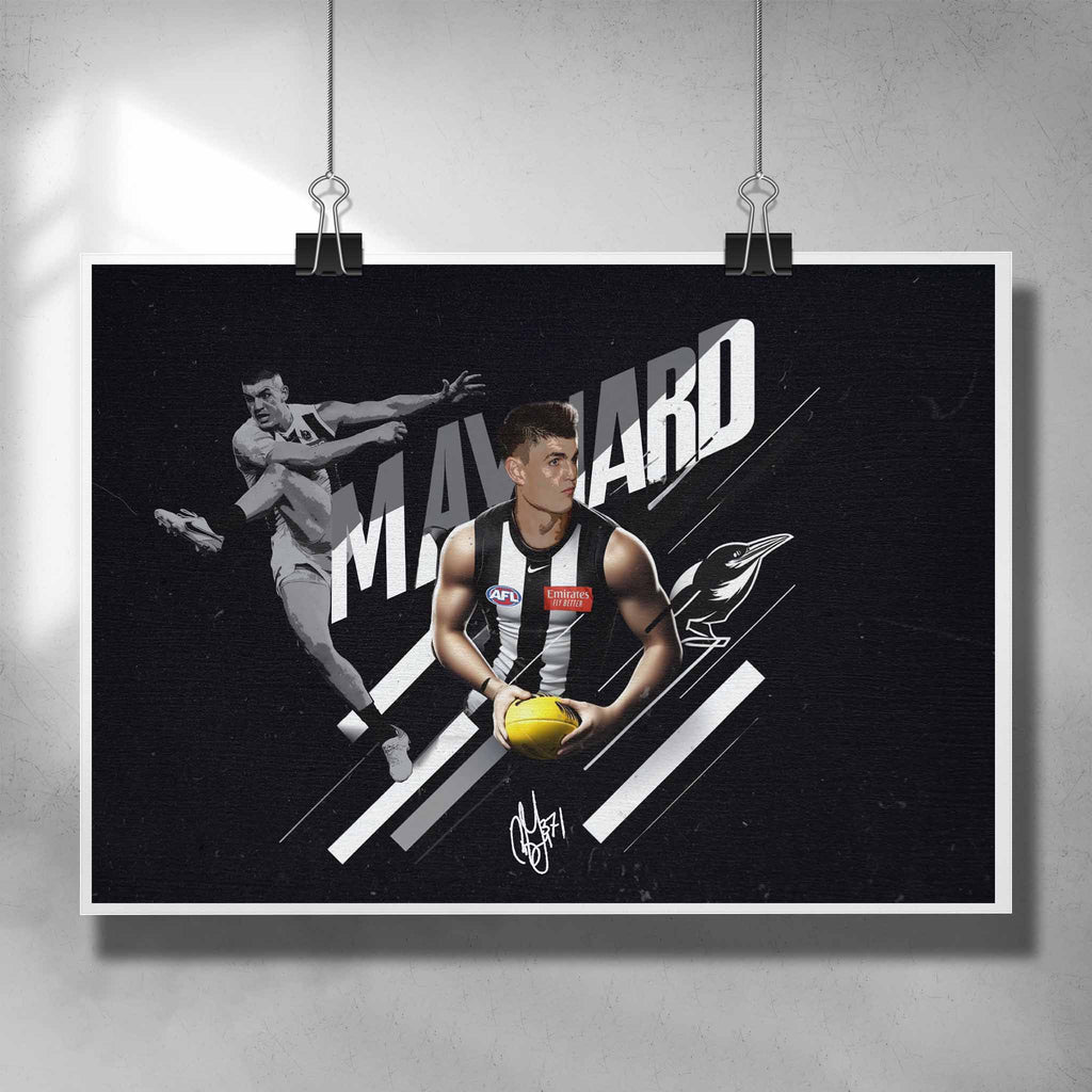 AFL Poster by Sports Cave, featuring Brayden Maynard from the Collingwood Magpies.