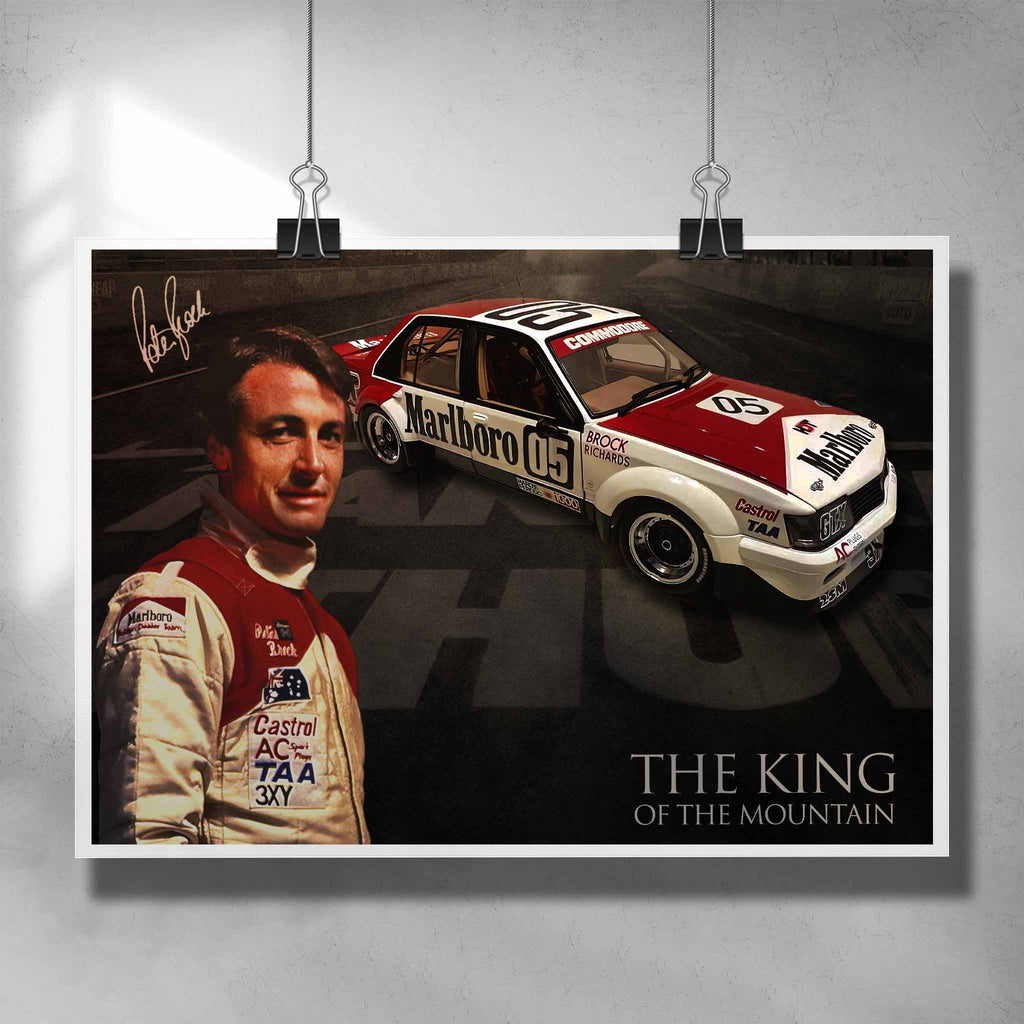 V8 Supercar's poster by Sports Cave featuring the "king of the mountain" Peter Brock.