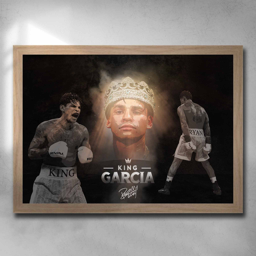 Oak framed boxing poster by Sports Cave, featuring King Ryan Garcia.