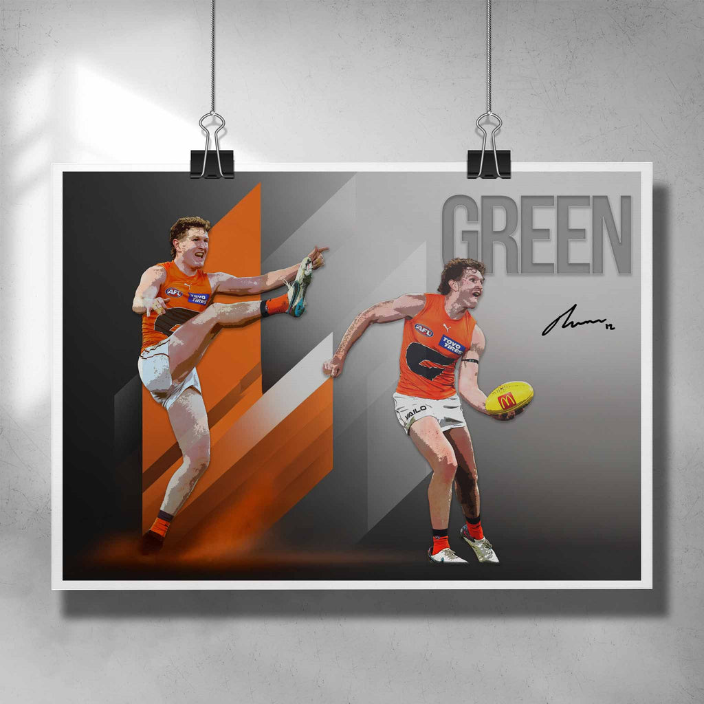 AFL Poster by Sports Cave, featuring Tom Green from the GWS Giants.